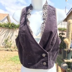 Handmade velvet vest free people